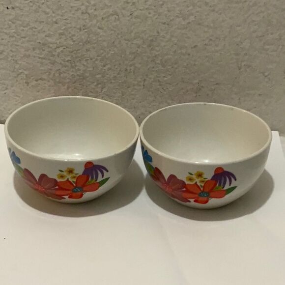 2 Vintage ROYAL NORFOLK Cereal/Soup Bowl 5.5’’ Across Spring Floral Pattern G16 - Picture 1 of 7